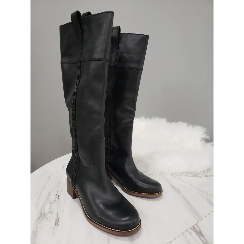 NEVER WORN HAS SCUFFS SIZE 7.5 Lucky Brand Hidranja BLACK HIDRANJA TALL BOOTS